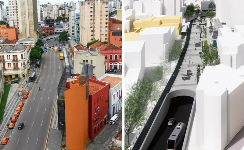 Rua da Memória, no Setor Histórico de Curitiba, vai conectar história e cultura. Foto: Divulgação