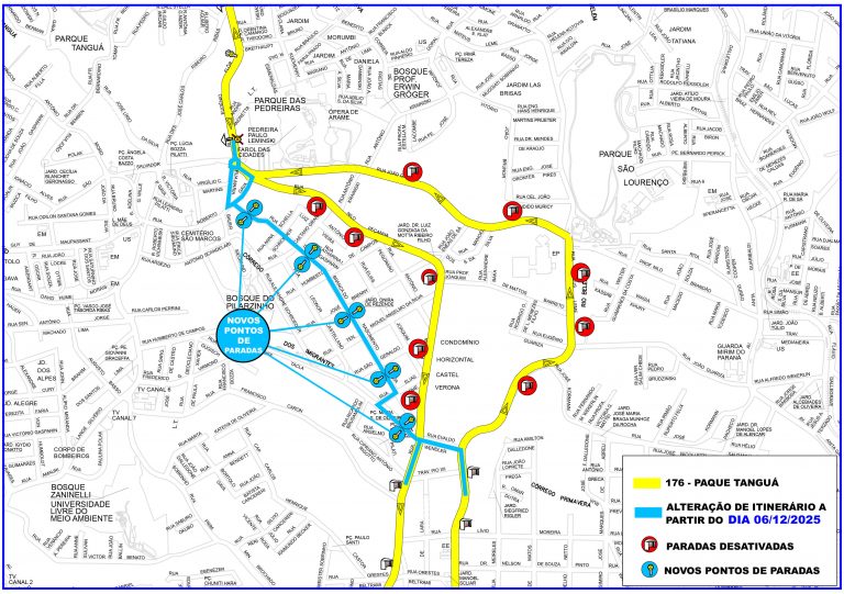 Urbs altera itinerário da linha Parque Tanguá a partir deste sábado